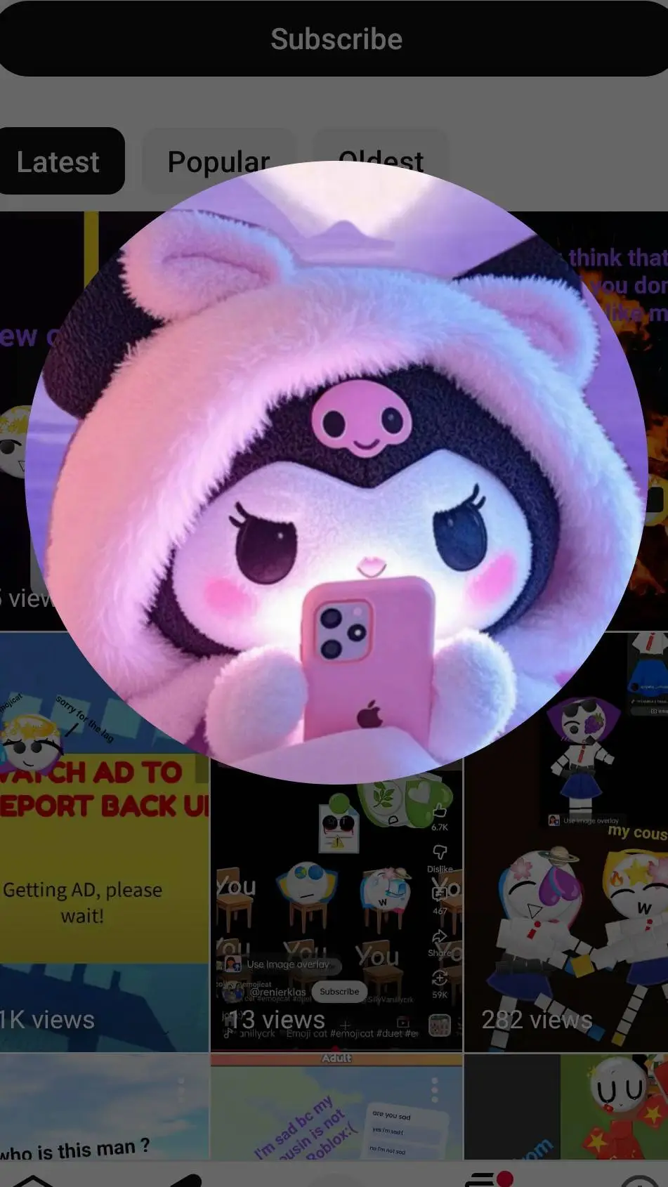 ai character: Kuromi (cute) background