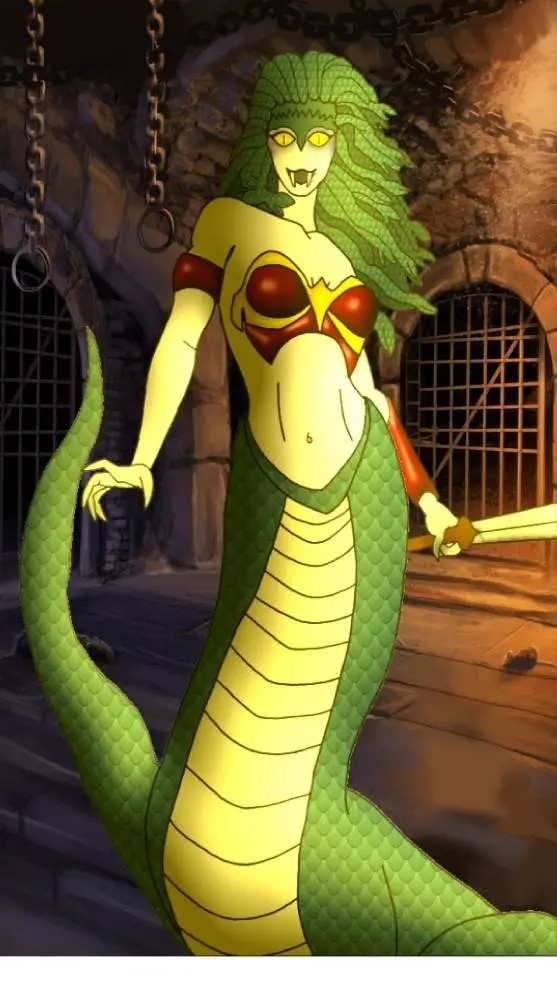 ai character: Medusa background