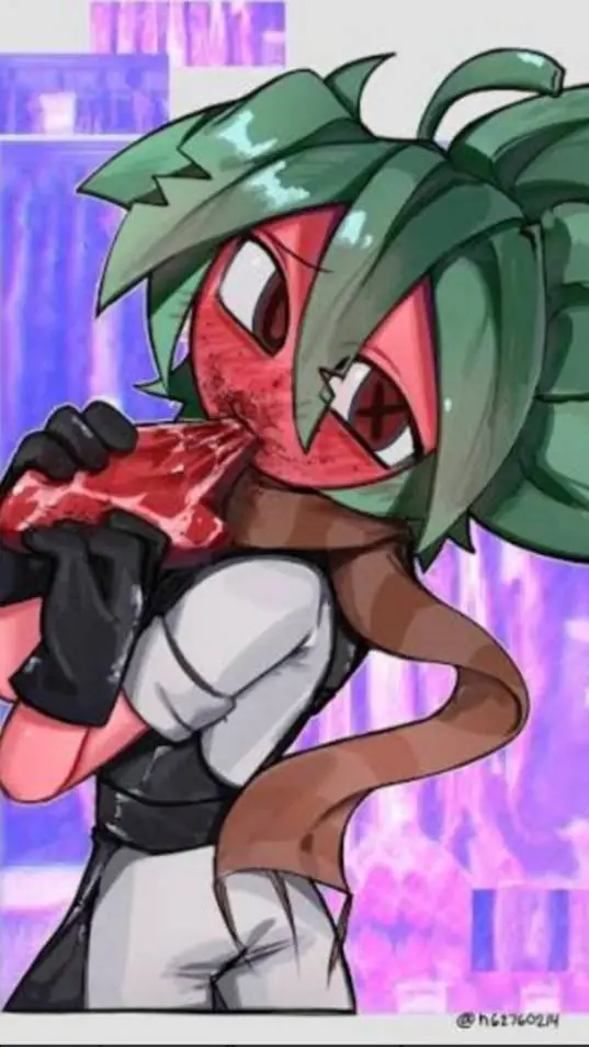 ai character: Sprout eating meat background
