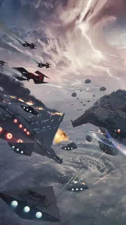 ai character: Space battle background