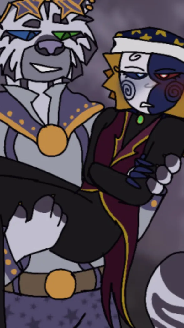 ai character: Tiger rock background