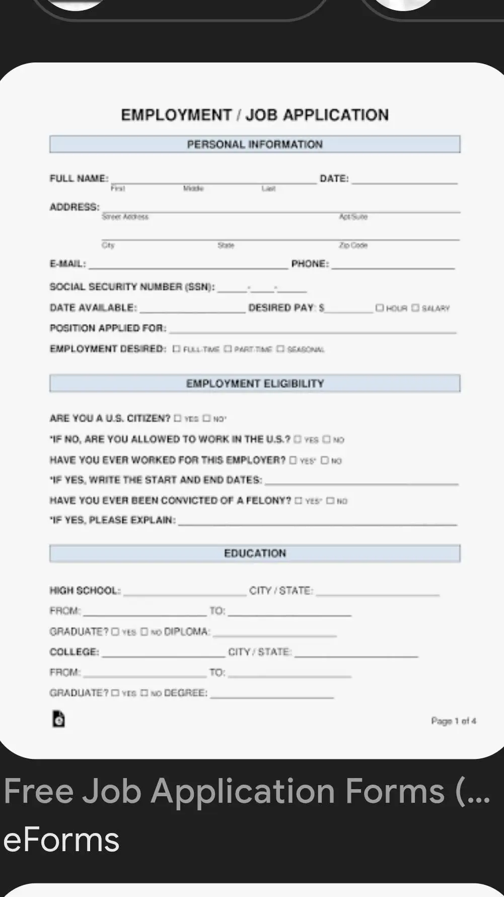 ai character: job application  background