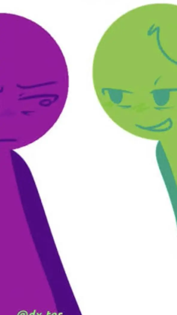 ai character: Green x Purple  background