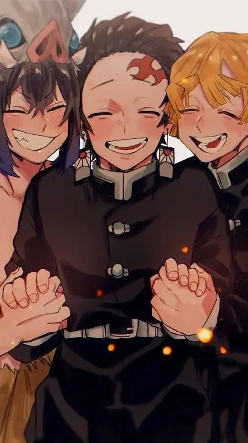 ai character: Tanjiro trio kny background