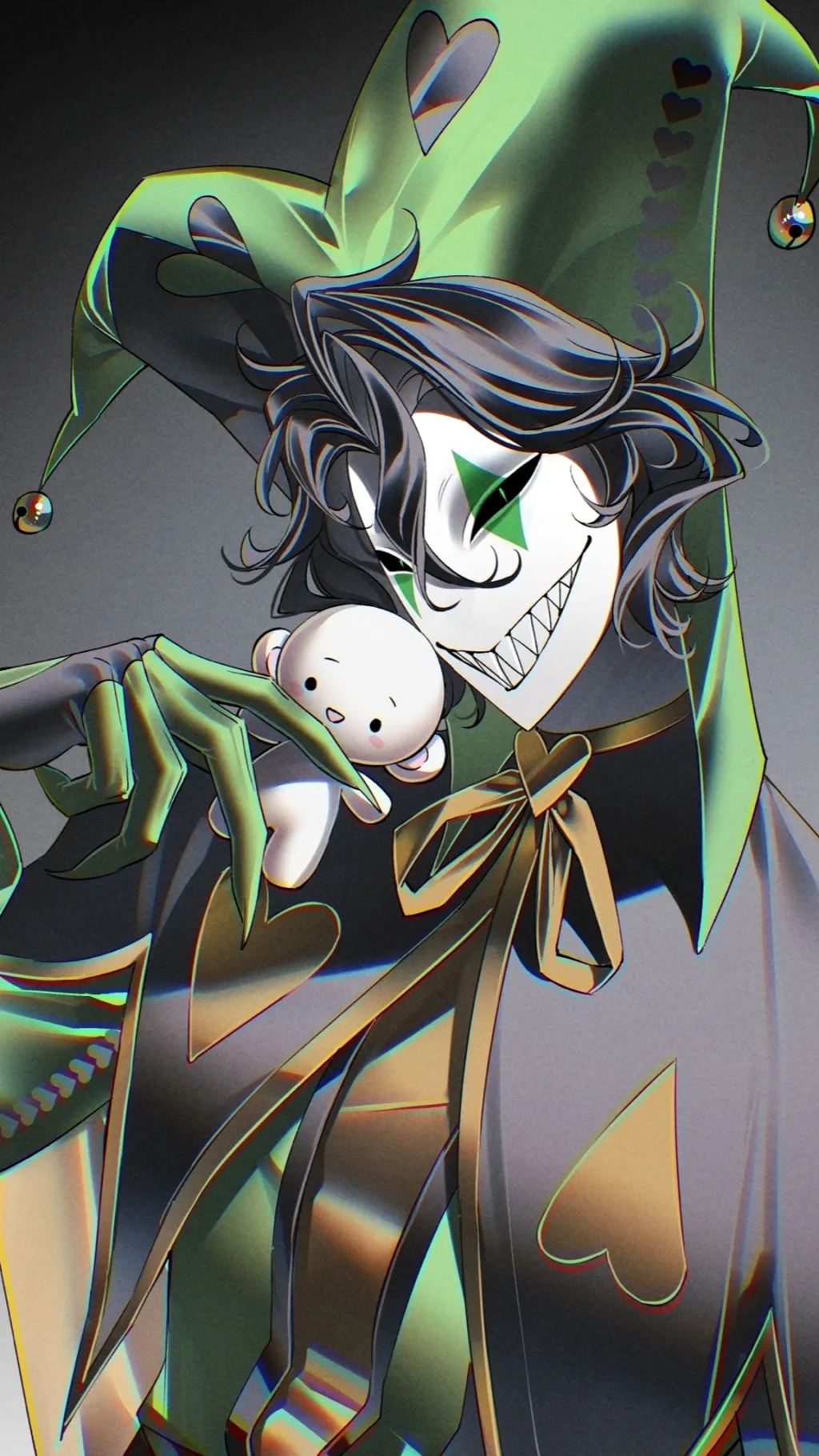 ai character: Harlequin. background