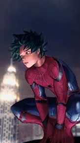 ai character:  Spi -Man  deku background