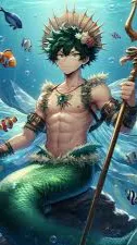ai character: Mermaid  deku￼ background
