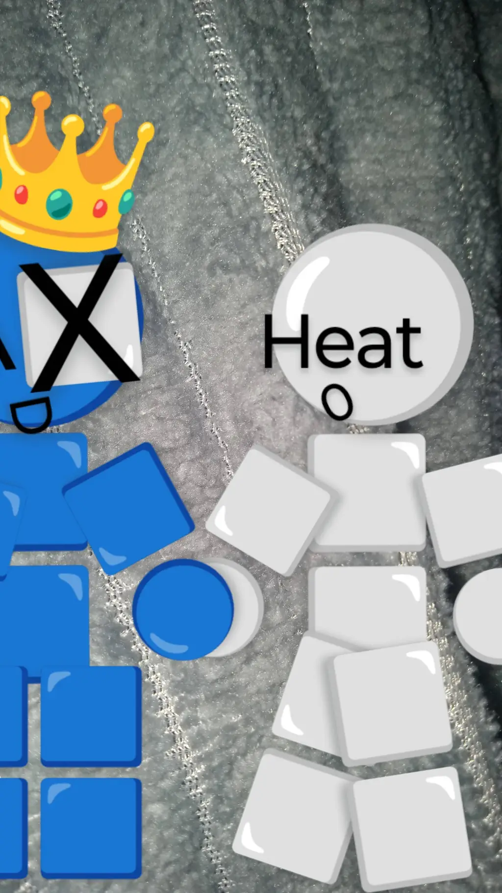 ai character: blue x heat background