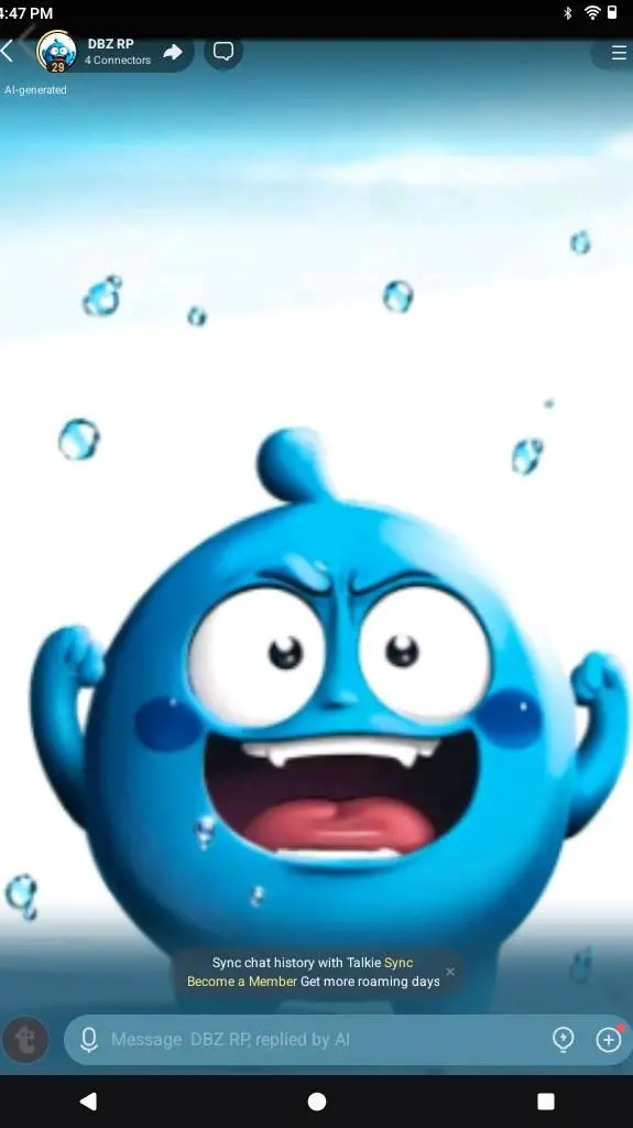 ai character: SAIYAN DBZ background