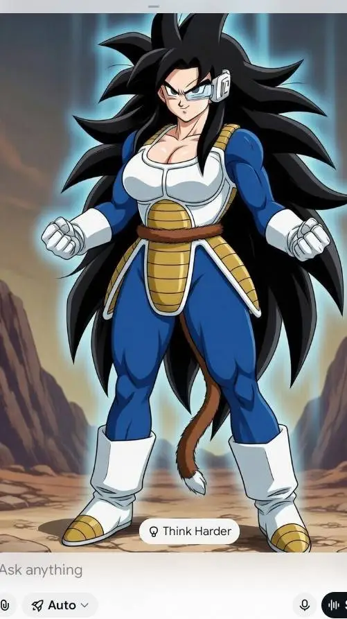 ai character: female Saiyan  background