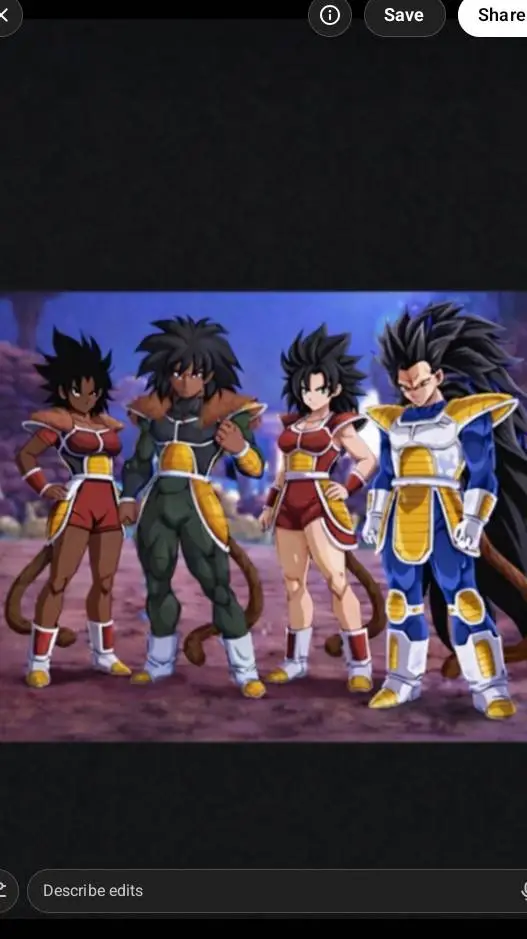 ai character: SAIYANS OC background