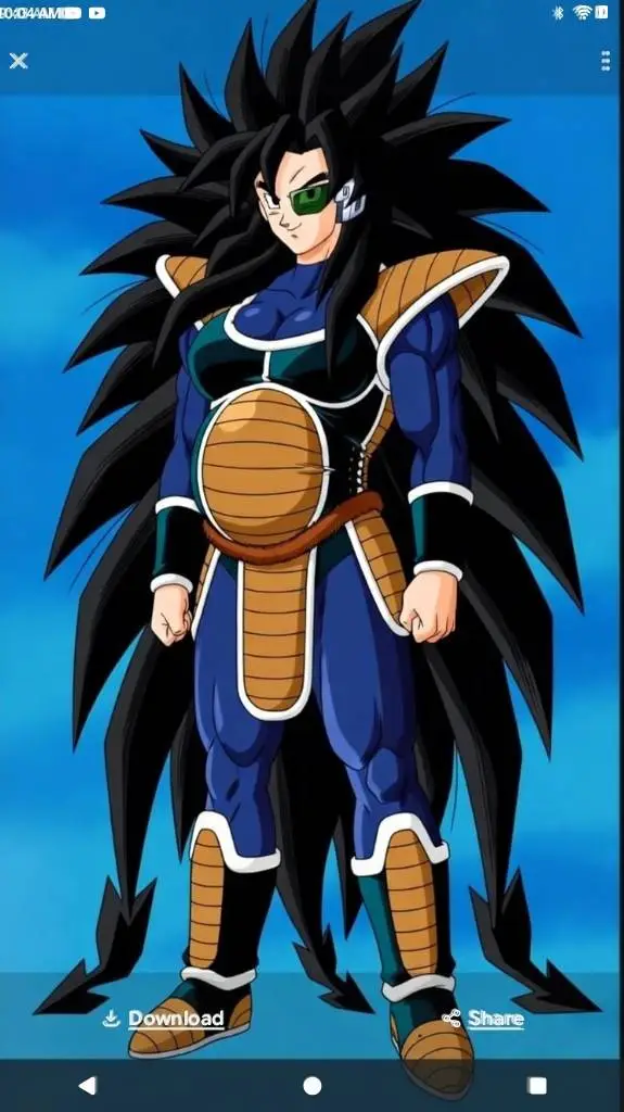 ai character: female Saiyan  background
