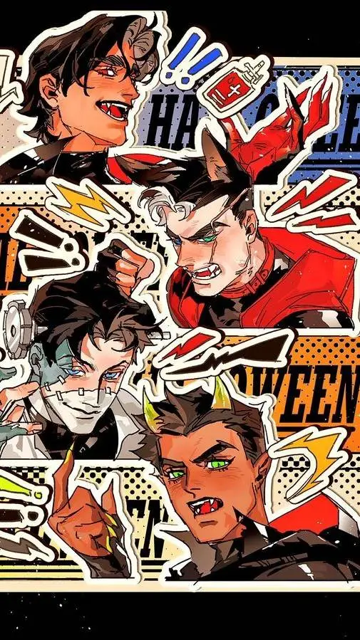 ai character: Bat-Boys Halloween background