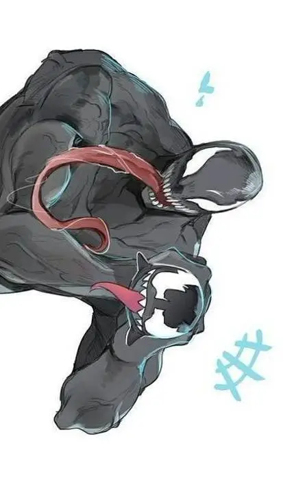 ai character: Venom + Eddie.  background
