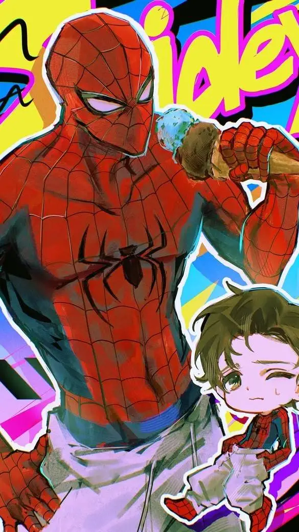 ai character: Spiderman.  background