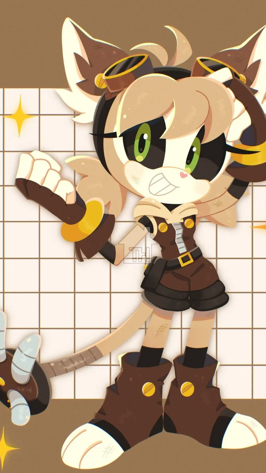 ai character: Tails robot build background