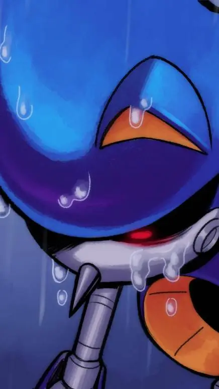 ai character: metal sonic sad background