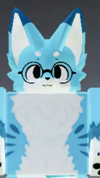 ai character: Kemono cyan blue background