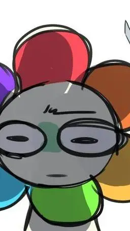 ai character: DW flags 🏳️‍⚧️🏳️‍🌈 background