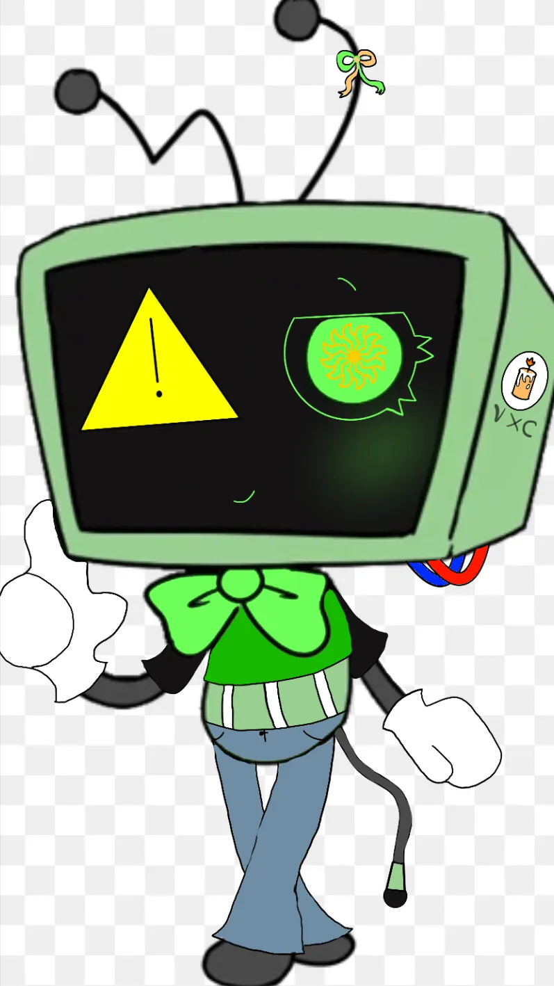 ai character: 🟢📺Vee📺🟢 background