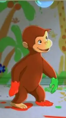 ai character: curious George 🐵🍯🦋 background