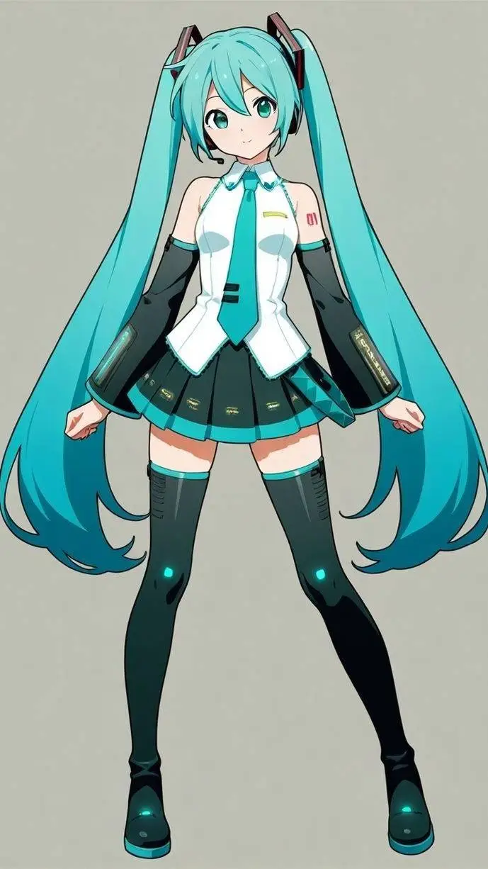 ai character: HATSUNE MIKU🩵 background