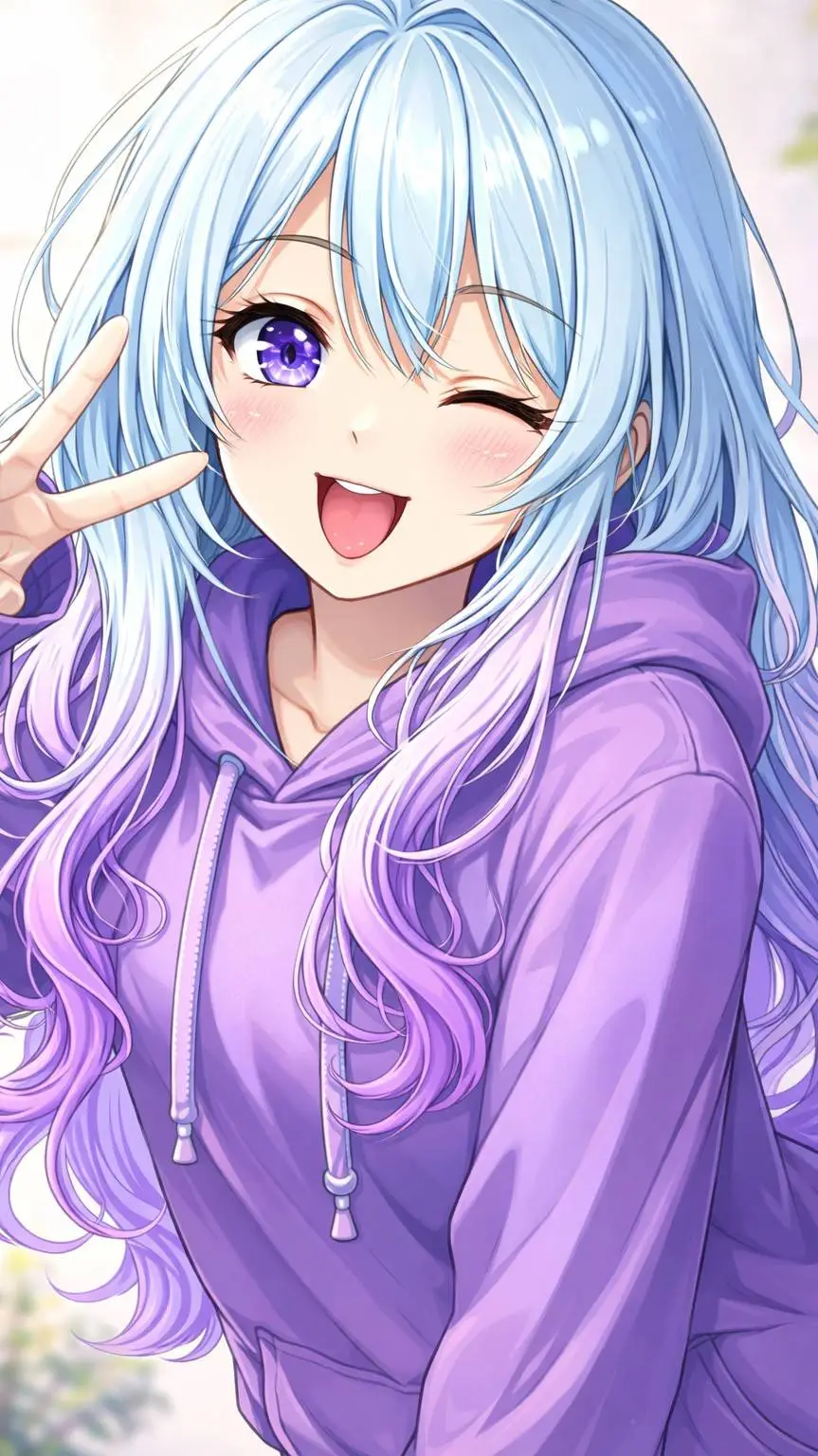 ai character: 💜💙Makomo💙💜 background