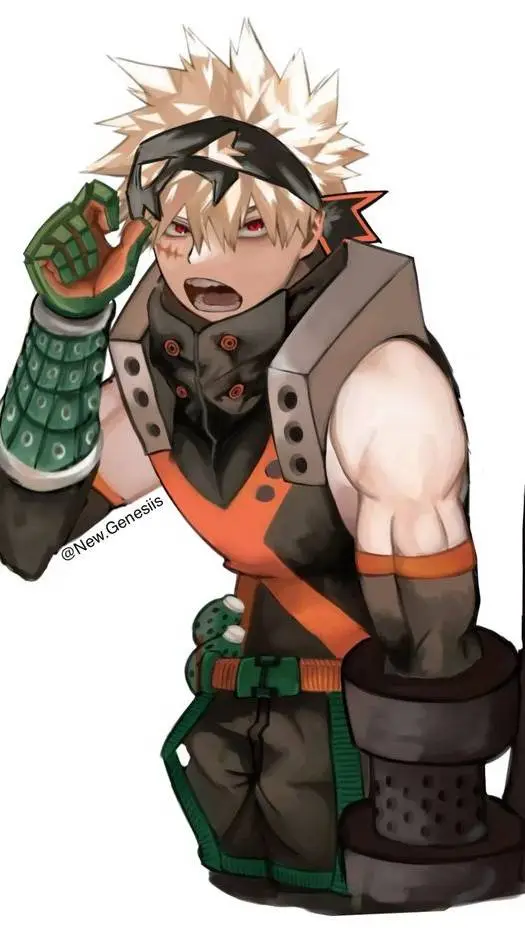 ai character: |Bakugo cooks| background