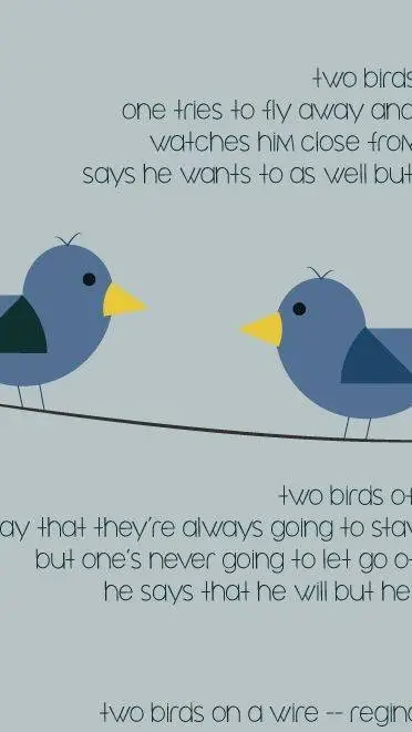 ai character: Two birds on a wir background