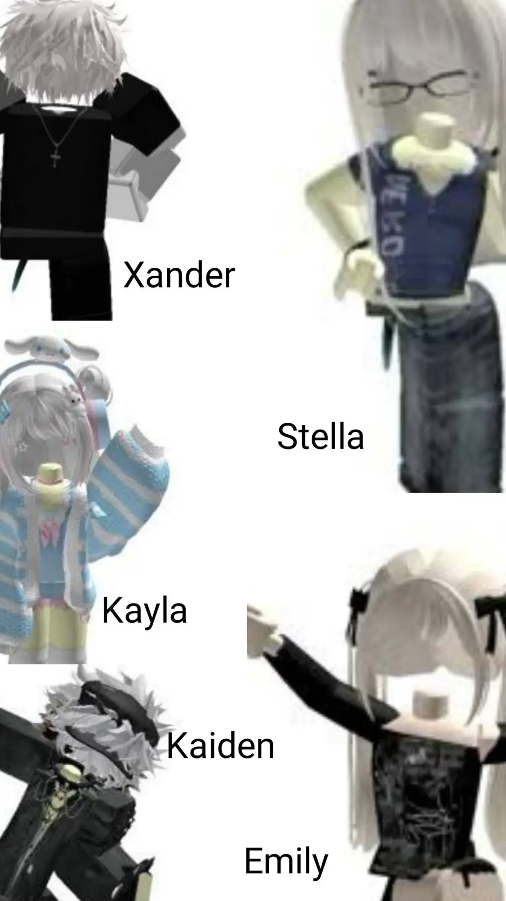 ai character: Group Chat Roblox background
