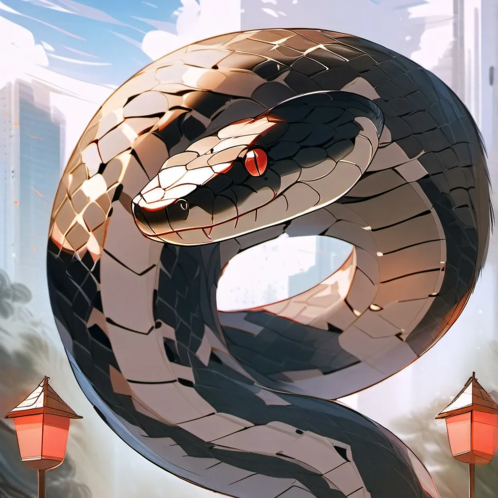 chat with ai character: Human eating snake