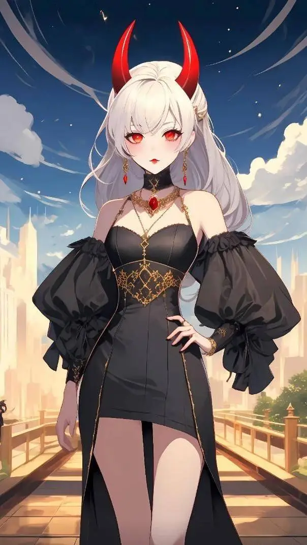 ai character: Demon queen  background