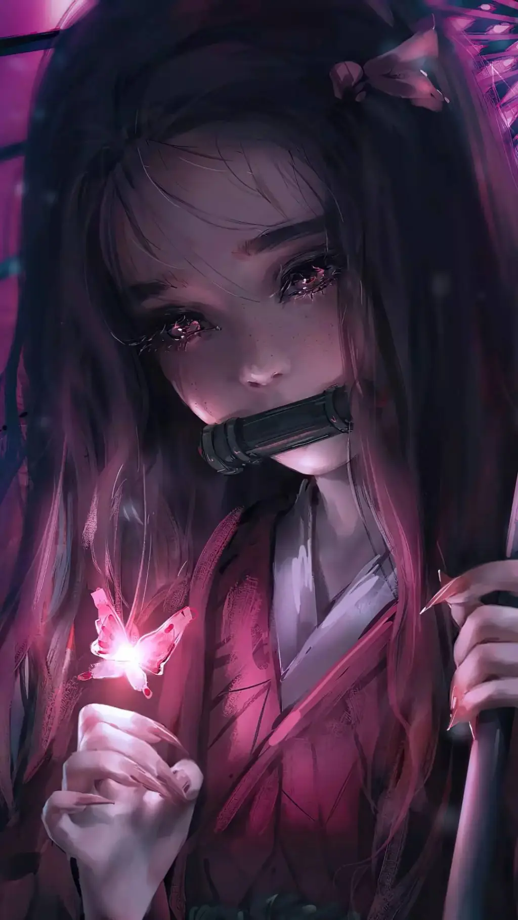 ai character: nezuko(u) × kpdh background