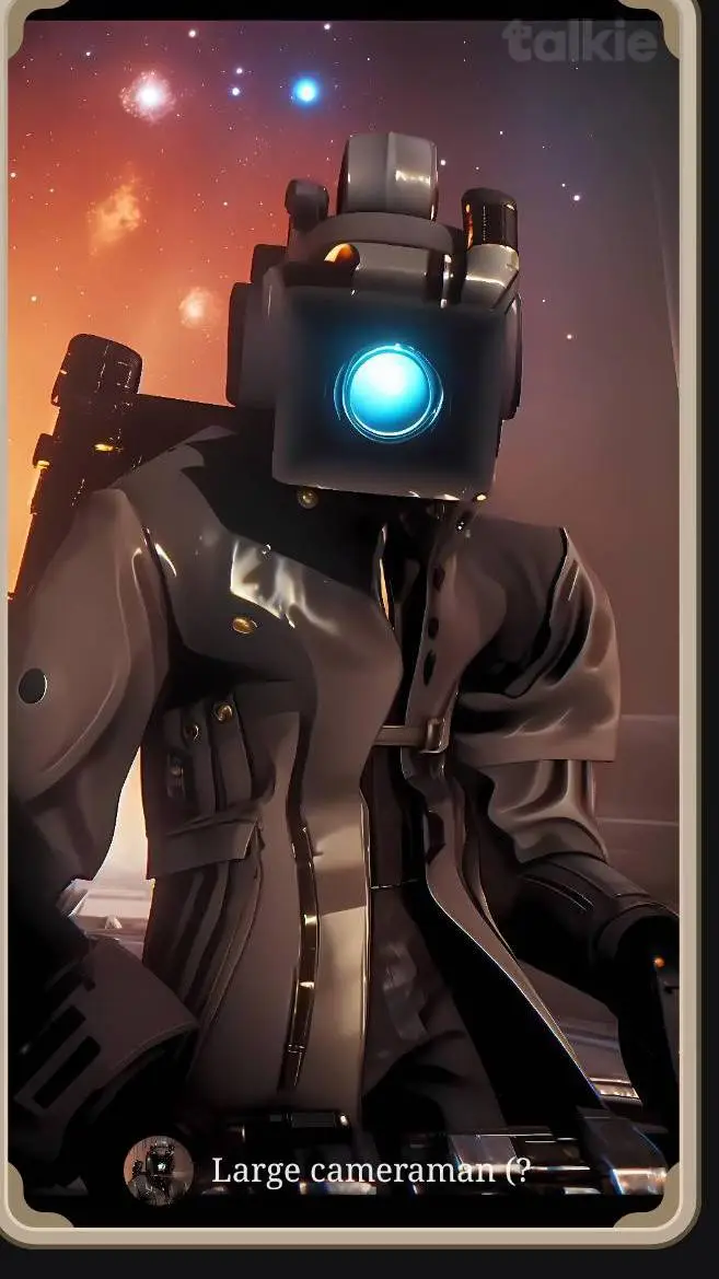 ai character: large cameraman  background