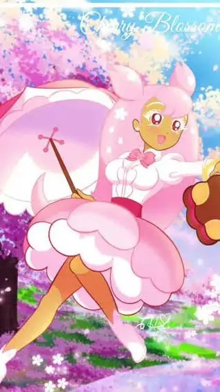 ai character: Cherry blossom x u background