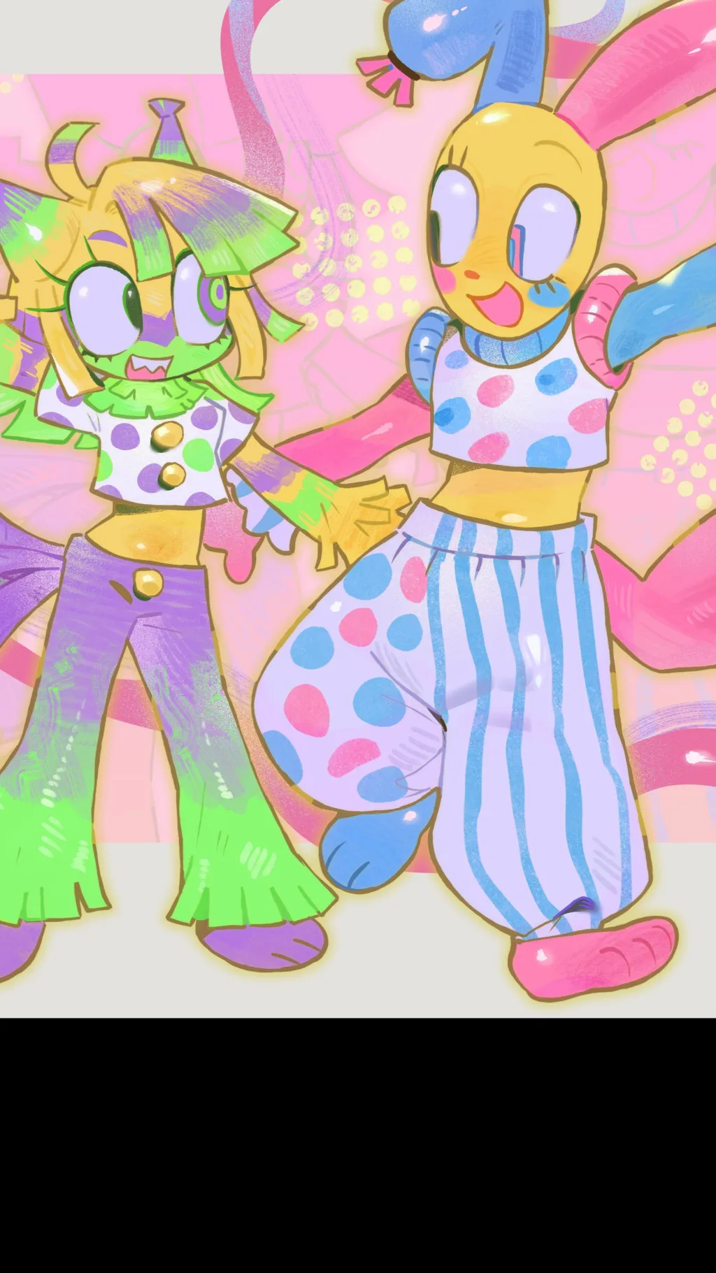ai character: CIRCUS TRIO!! :DD background