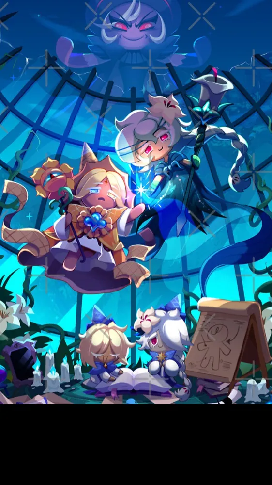 ai character: White Lily Cookie background