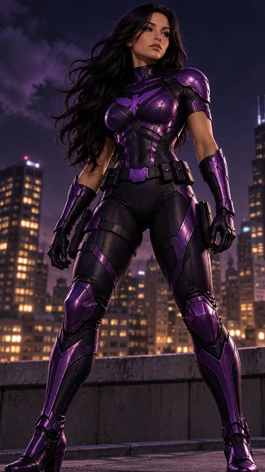 ai character: Purple guardian  background