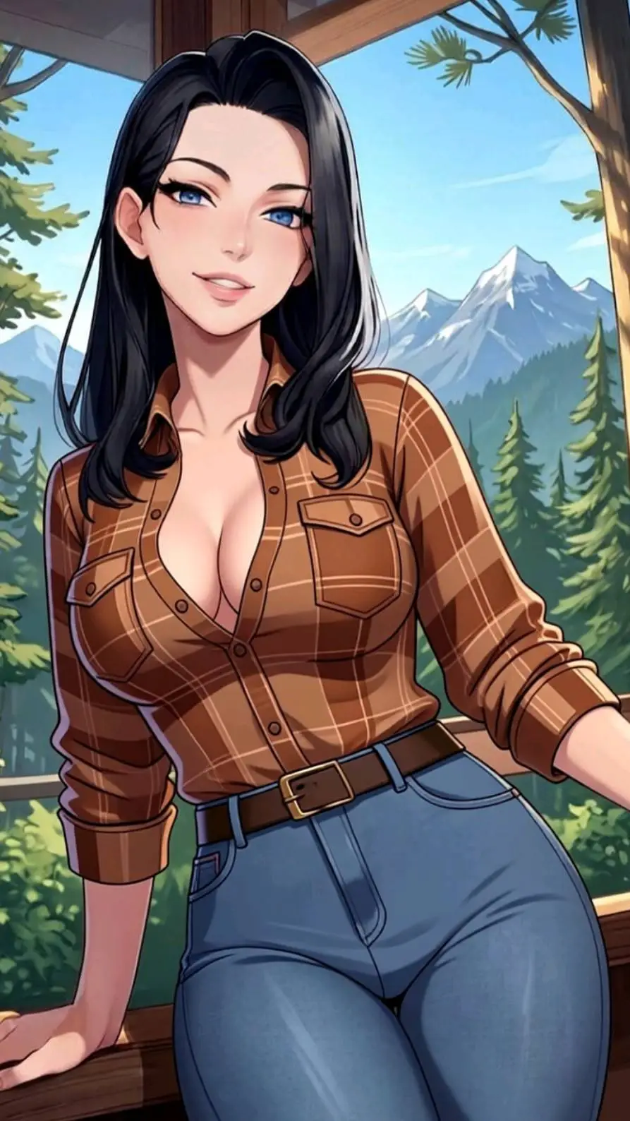 ai character: Bonnie Lumberjack background