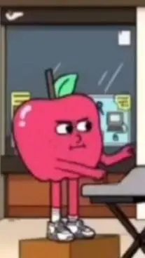 ai character: apple background