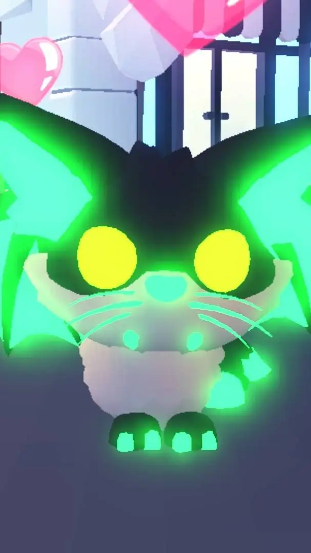 ai character: Kenzeo kitty bat  background