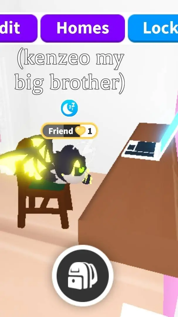 ai character: Kenzeo kitty bat  background