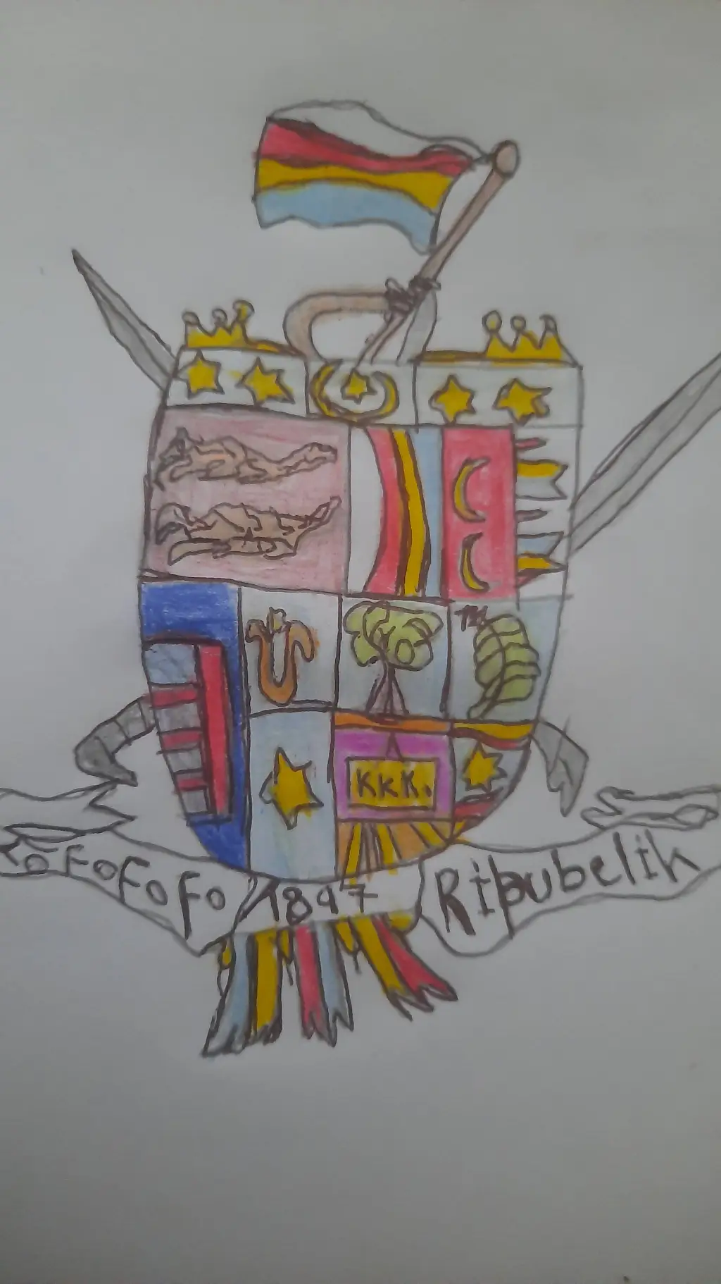 ai character: bluedom vs Fofofo background