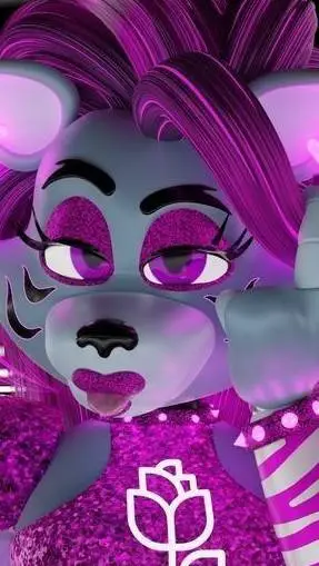 ai character: pink neon wolf background