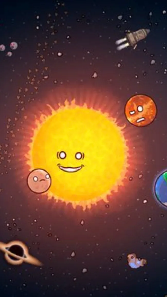 ai character: Solar balls ￼ background