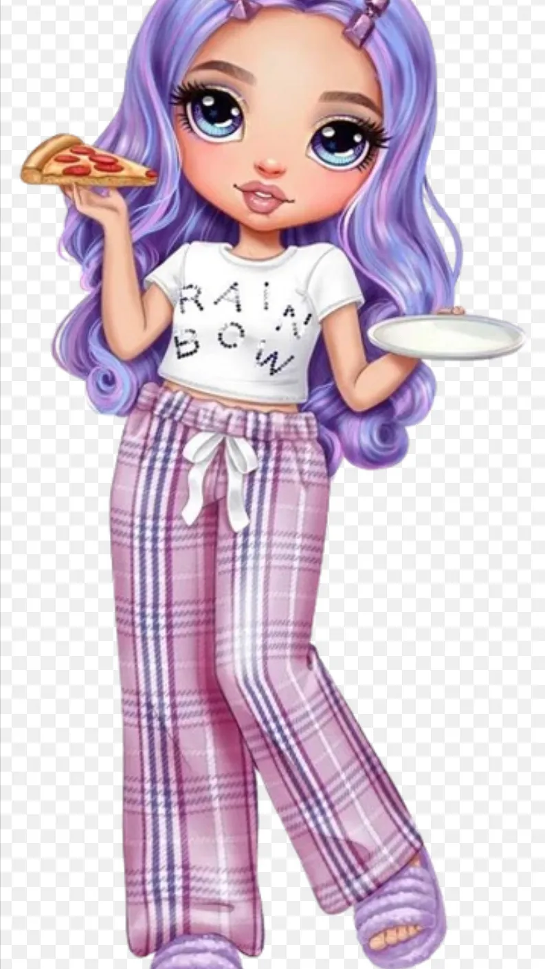 ai character: Jr high violet background