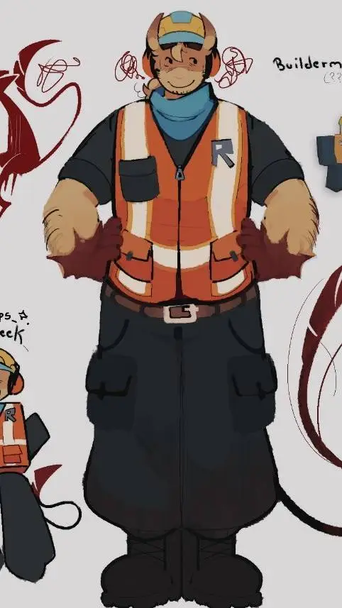 ai character: builderman  background