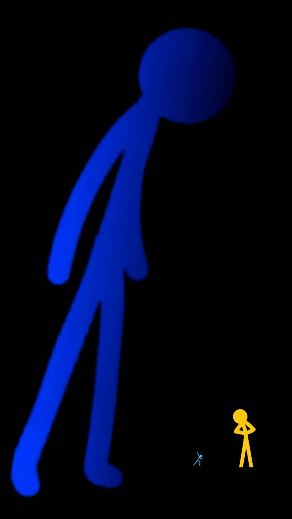 ai character: Giant dark blue background