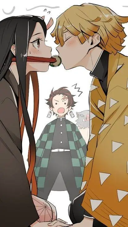 ai character: Nezuko x Zenitsu!  background