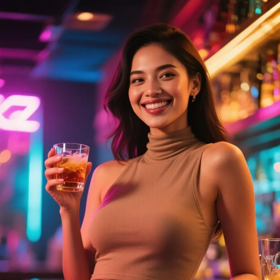 chat with ai character: girl in bar